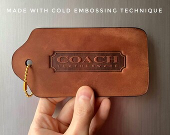未使用級✨COACH multifunction case hang tag Coach Xl Inspired Tag; Big Coach Leather Tag - Etsy