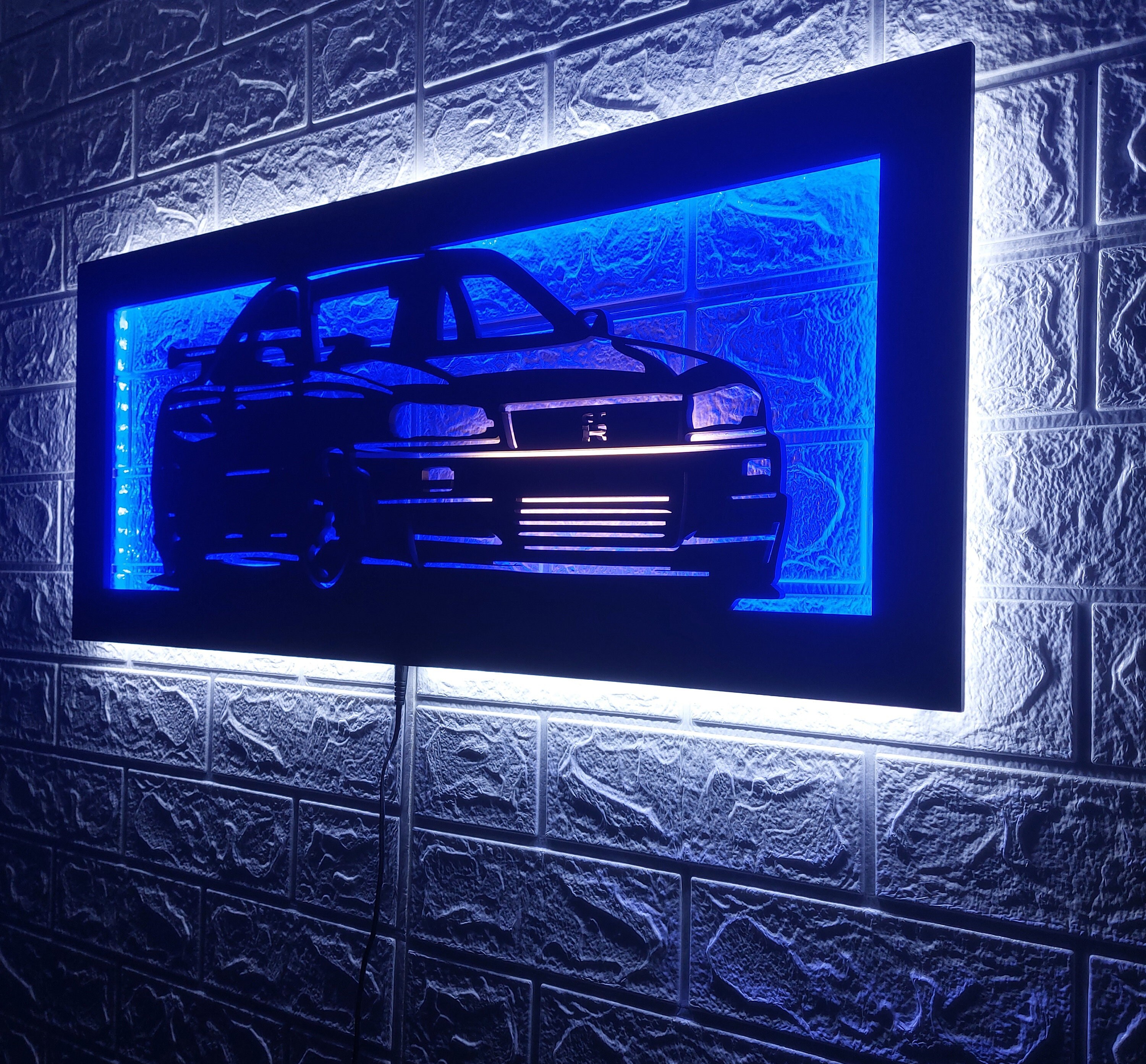 Skyline GTR R34, Car Wall Art, Garage Wall Decor, Man Cave Sign, Gift