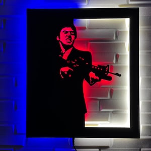 Man Cave Led Sign, Movie Room Wall Decor, Game Room Led Sign, Famous Movie Wall Art, Christmas Gift for Husband, Boys Room Wall Decor