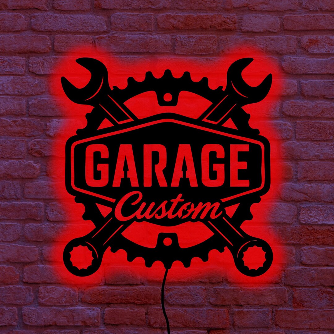Custom LED Garage Sign: Personalized Man Cave Decor, Dad's Workshop - Etsy