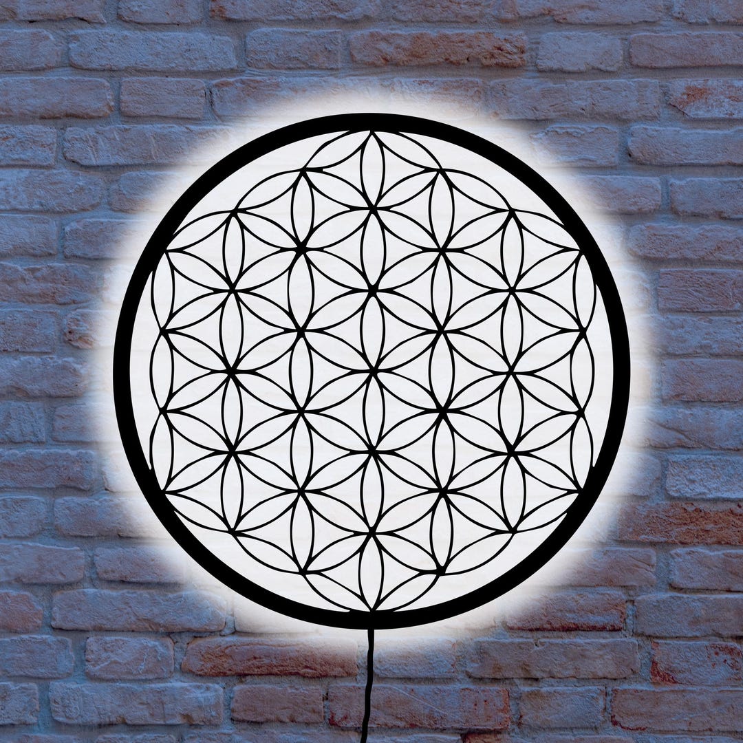 Flower of Life LED Wall Art: Sacred Geometry Boho Decor - Etsy