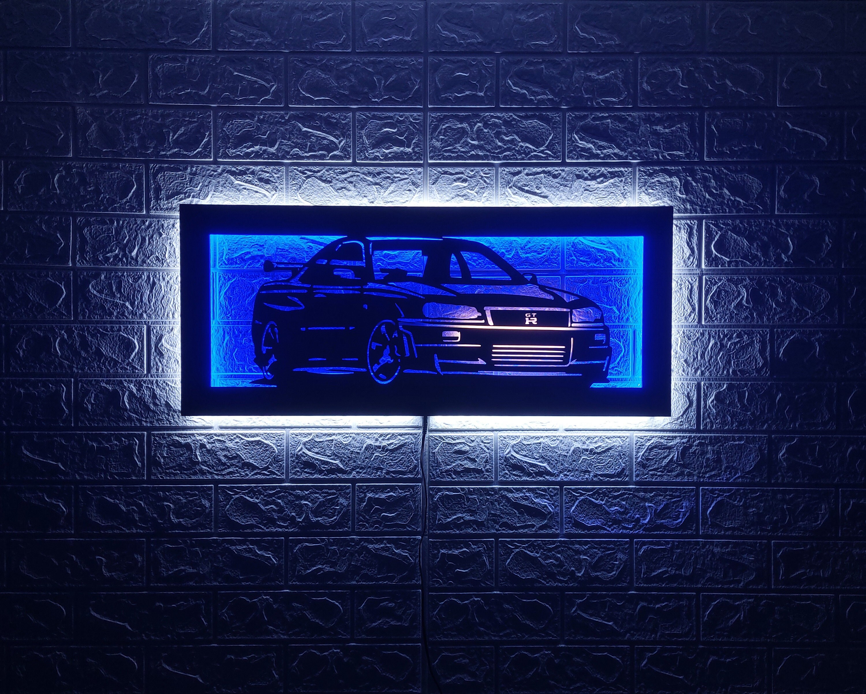 Skyline GTR R34, Car Wall Art, Garage Wall Decor, Man Cave Sign, Gift