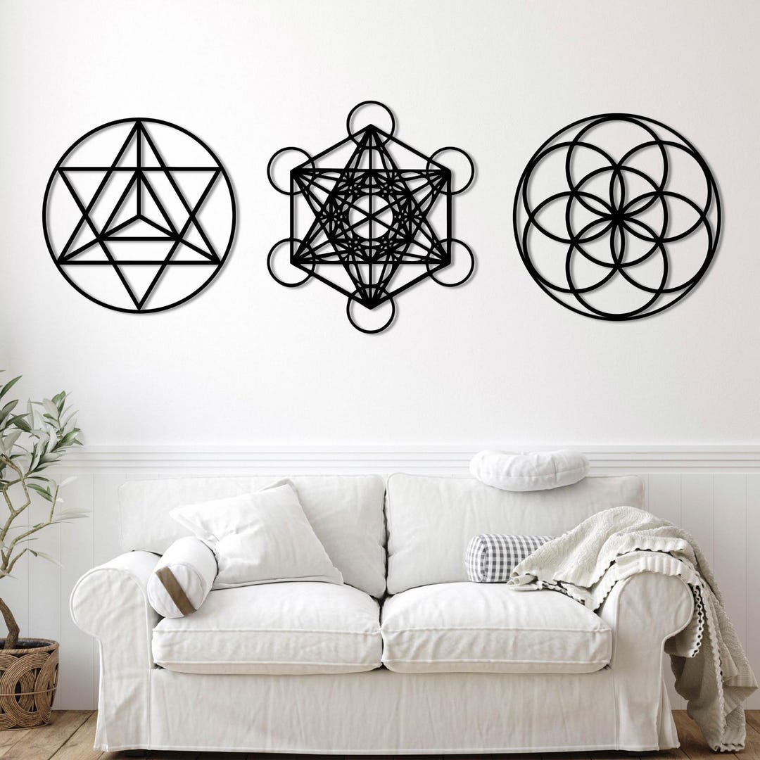 Sacred Geometry Wall Decor: Metatron Cube Wooden Wall Art for ...