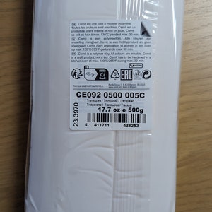 Pâte polymère blanche TRANSLUCIDE Cernit 500 g image 2