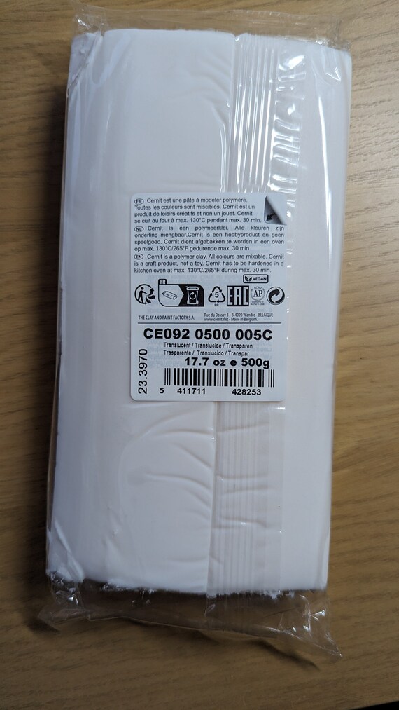 Cernit TRANSLUCENT white Polymer Clay - 500g