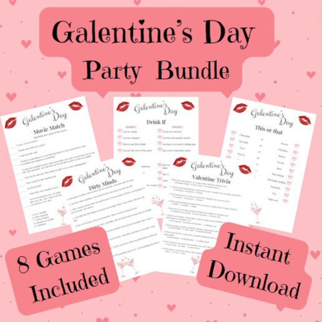 Galentine's Game Night: Printable Party Bundle for a Digital Girls ...