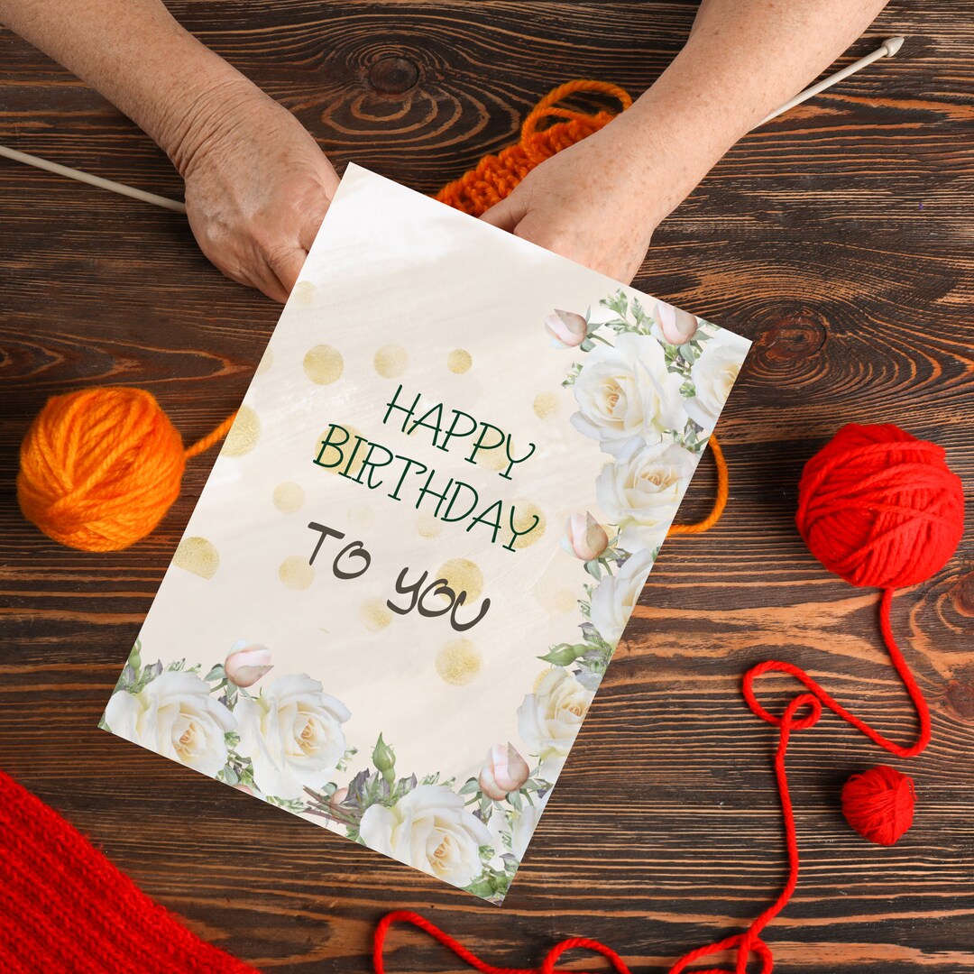 1 Printable Floral Card Birthday Wishes Printable Card - Etsy