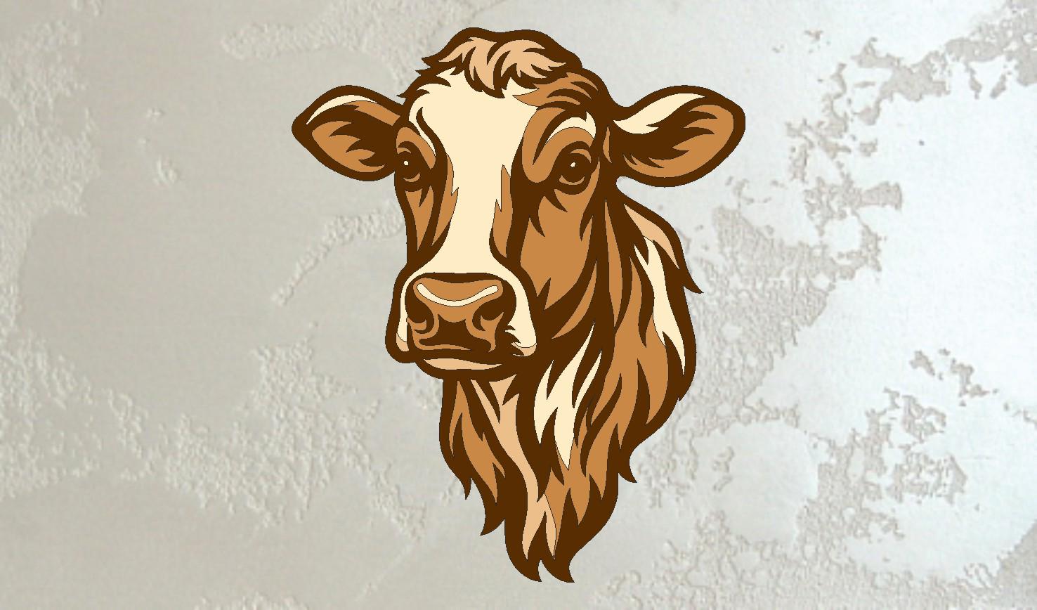 Layered Cow Head 3D Svg Pdf Cdr Dxf File for Laser Cutting, Multilayer ...