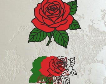Layered rose SVG PDF cdr DXF, 3D multilayer rose design for laser cut, layered floral digital file for cnc , Cricut, Glowforge