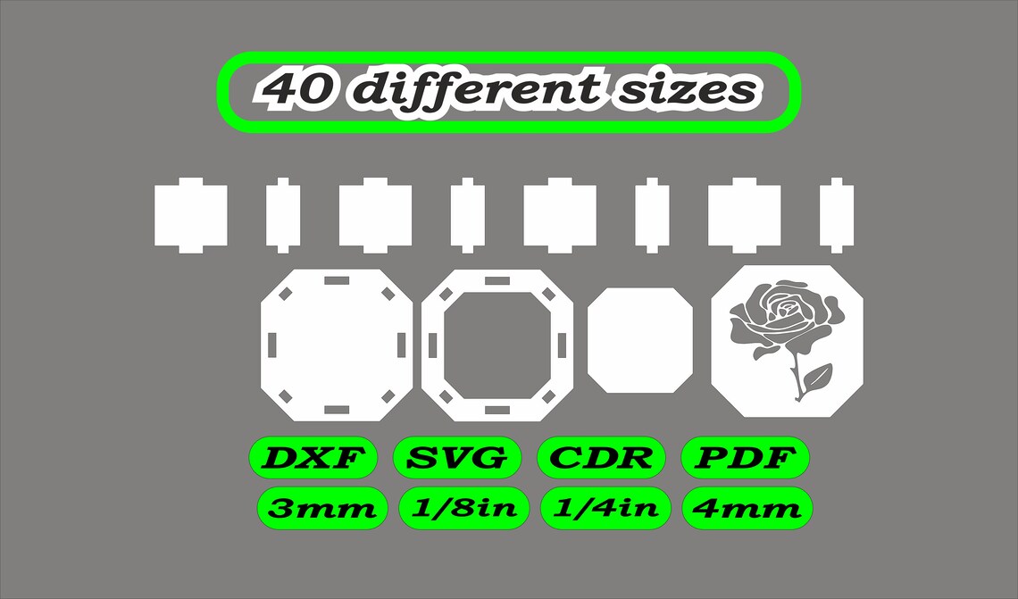 Box Laser Cut Box Files Svg Dxf Pdf Cdr Storage Box Vector Files for ...