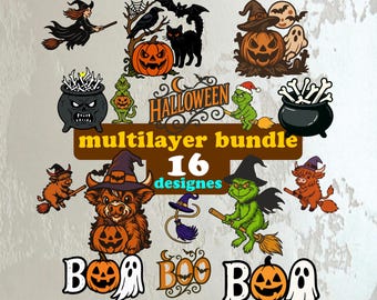 Halloween Multilayer SVG Bundle: decor, layered halloween
