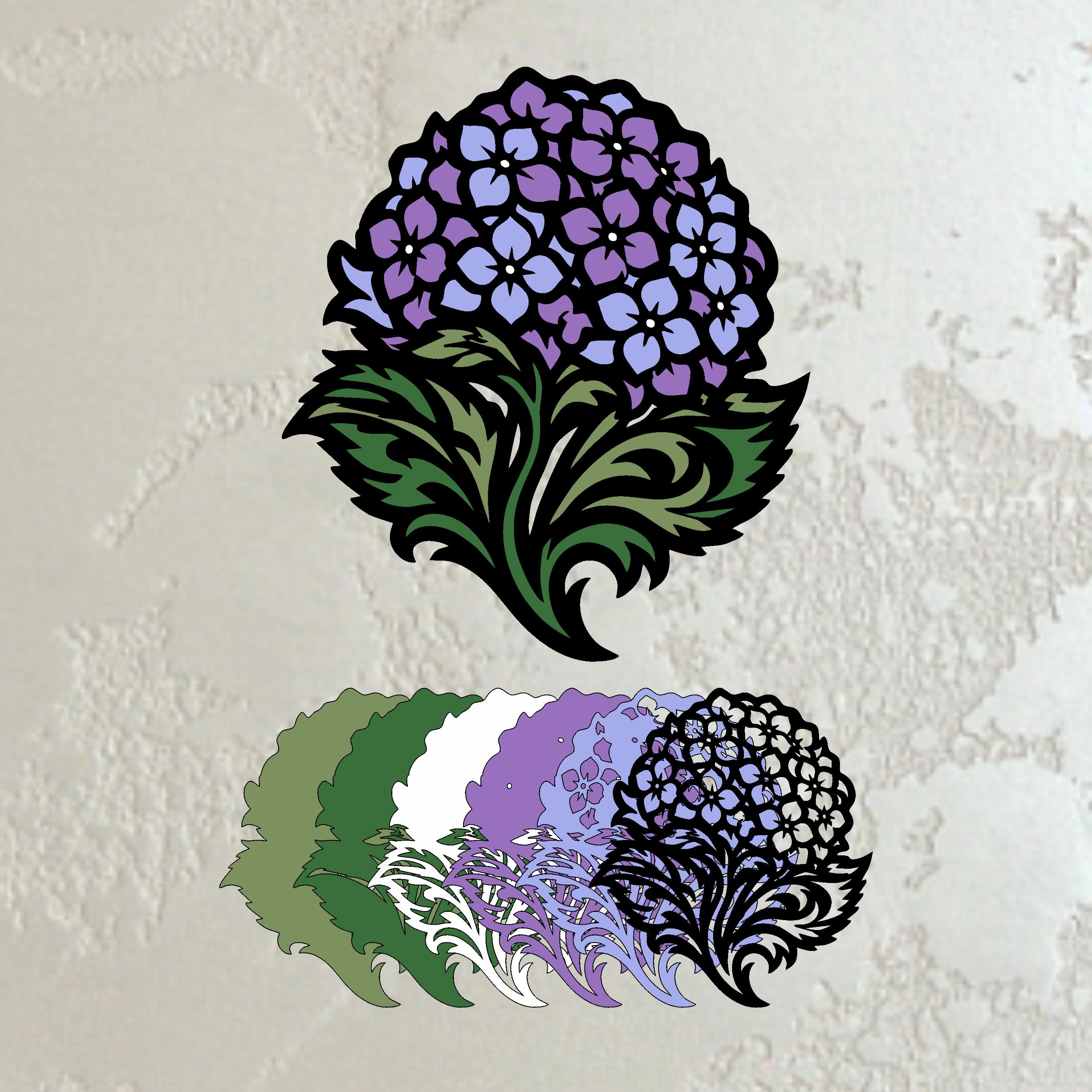 Hydrangea Layered SVG Flower Cut File for Cricut Laser Multilayer ...