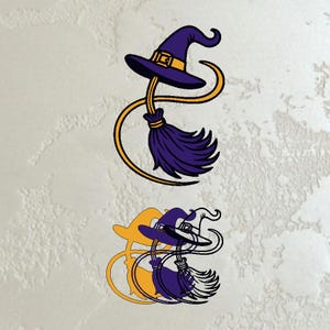 Multilayer Witch Hat Broom SVG: Laser Cut Halloween Decor (Digital Download