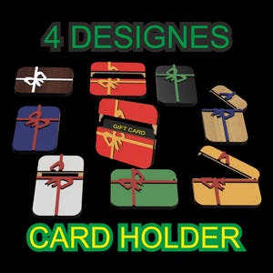 ギフト カード ホルダー SVG、レーザー カット ギフト カード ボックス、木製ギフト カード ケース、ギフト カード 封筒 テンプレート、dxf PDF cdr AI ファイル