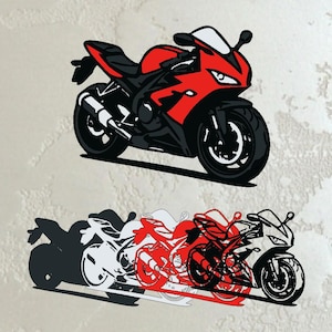 Multilayer Motorcycle Svg, Layered Sport Bike, Laser Cut Template, Motorbike Wall Art, CNC Files, Racing Motorcycle DXF CDR