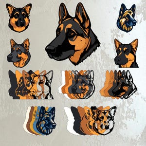 Schäferhund svg, 3d geschichteter Hund svg, Hund multilayer, paperdog3d
