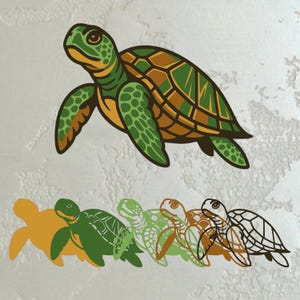 Big Turtle 3D Mandala svg files, Multilayer Panel for Laser Cutting, SVG files, DXF Templates for CNC router