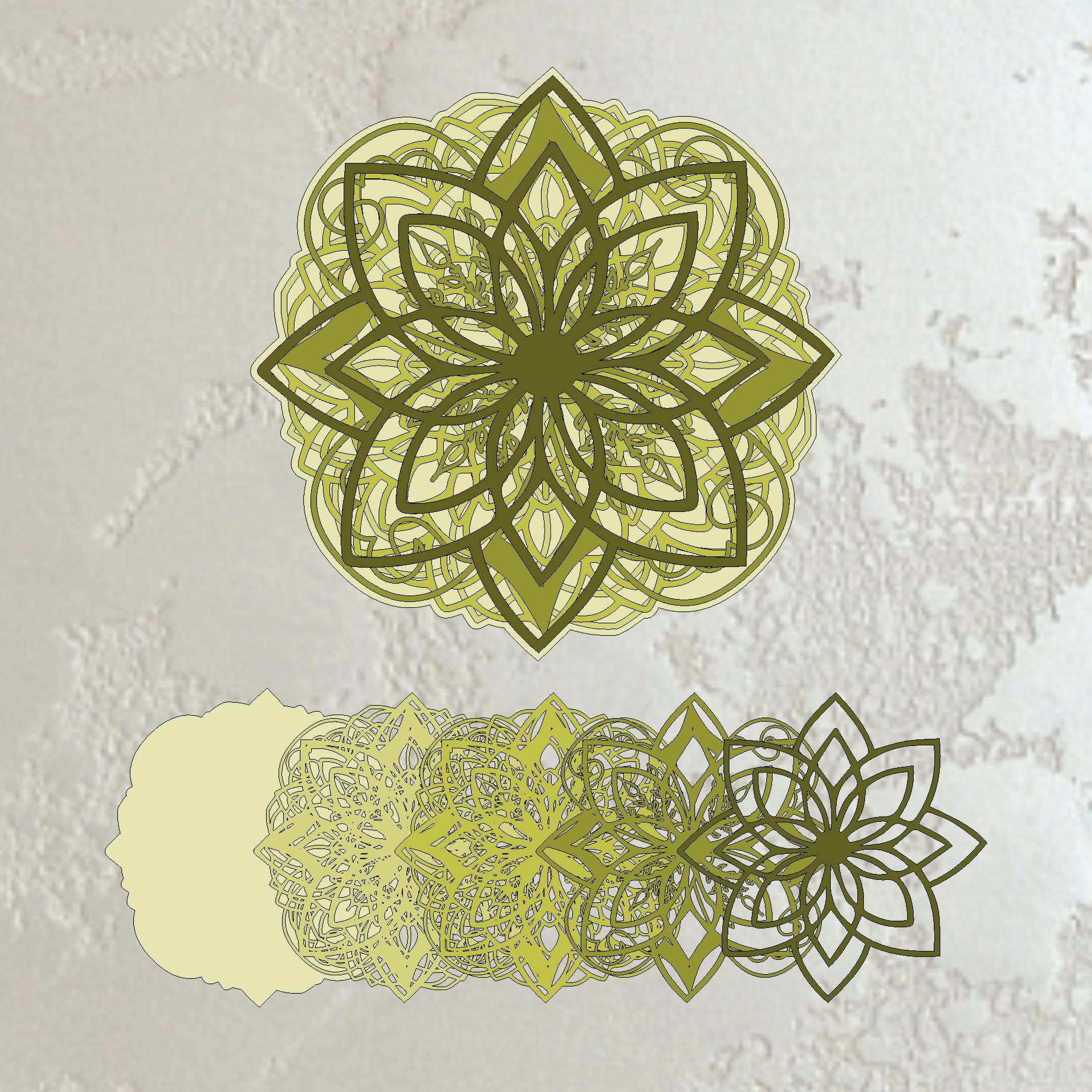 Layered Lotus Mandala SVG Cut File for Laser Cutting – Floral Wall Art ...