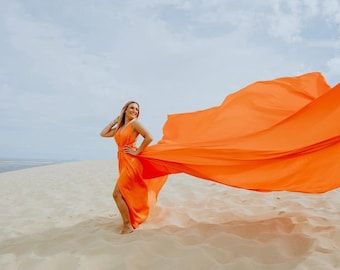 Flying dress Convertible Long  dress Long flying dress for photoshoot Flowy maternity dress Flying dress for photoshoot Photoshoot dress