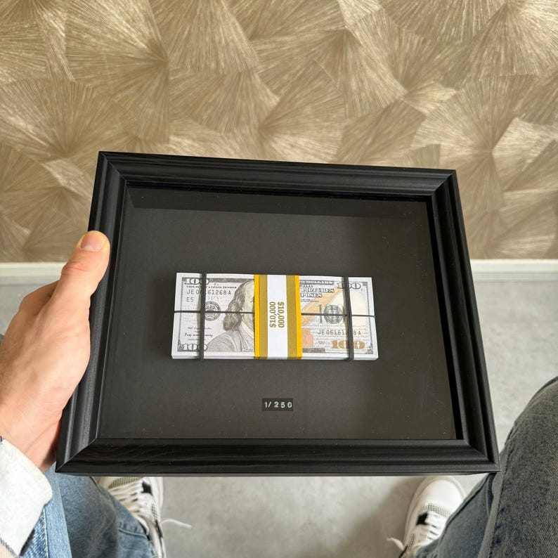 10K Stack Money Frame - USD Edition | Money Art | Home Decor | Office ...