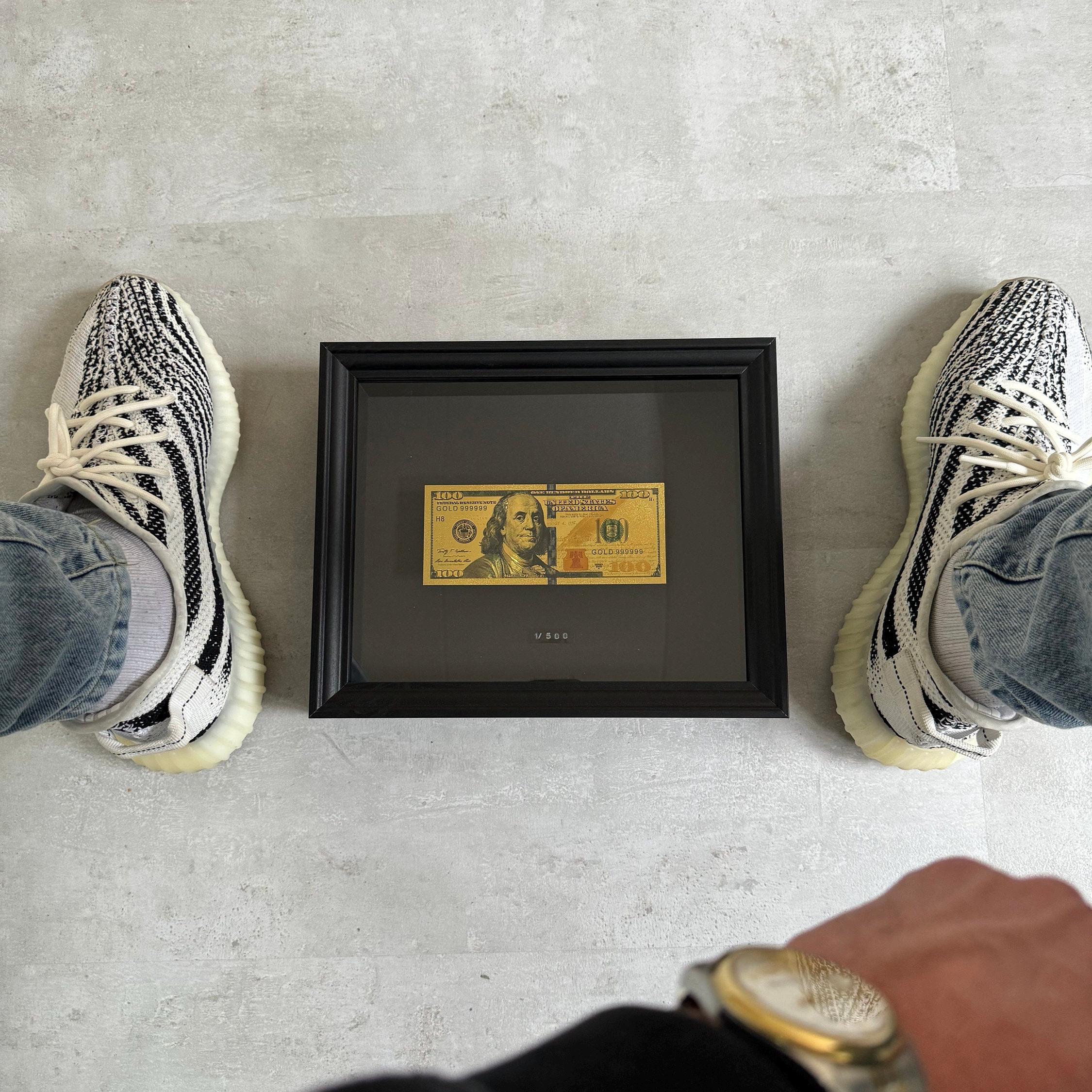 100 Dollar Money Frame Gold | Money Art | Home Decor | Office Art