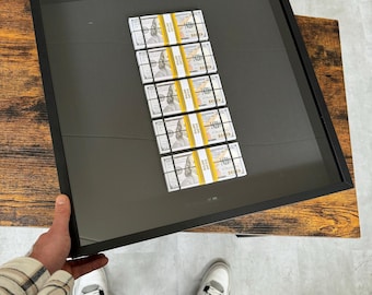 50K Five Stack Money Frame - USD Edition | Money Art | Home Decor | Office Art | Wall Art | Motivation | Luxury | Dollar Art | Handmade Gift