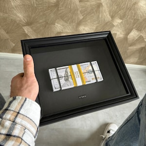 Cornice portamonete da 10.000 dollari - Edizione USD | Arte del denaro | Decorazione per la casa | Arte per l'ufficio | Arte murale | Arte motivazionale | Lusso | Dollari | Fatto a mano | Regalo