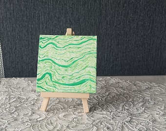 Mini Gouache Gemälde "Mint Green Canyon"