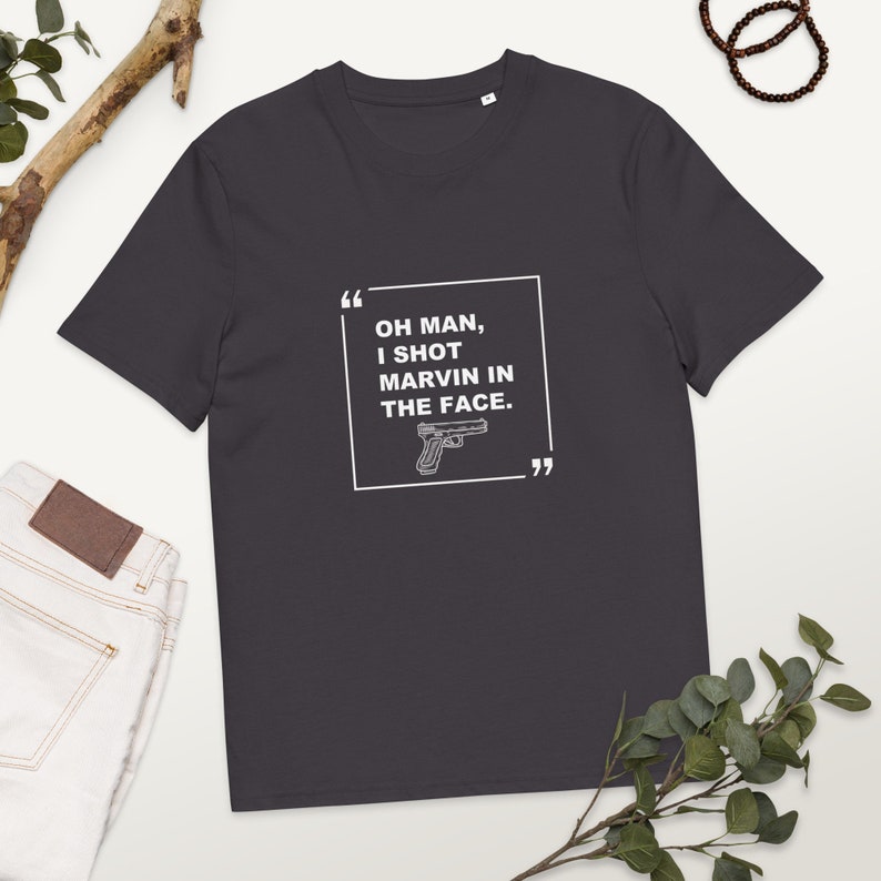 lustiges Zitat T-Shirt für Film Fans TShirt Pulp Fiction Fan Shirt Marvin Schuss Shirt John Travolta Zitat Shirt berühmt Filmzitat IMDB