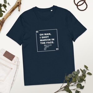 lustiges Zitat T-Shirt für Film Fans TShirt Pulp Fiction Fan Shirt Marvin Schuss Shirt John Travolta Zitat Shirt berühmt Filmzitat IMDB