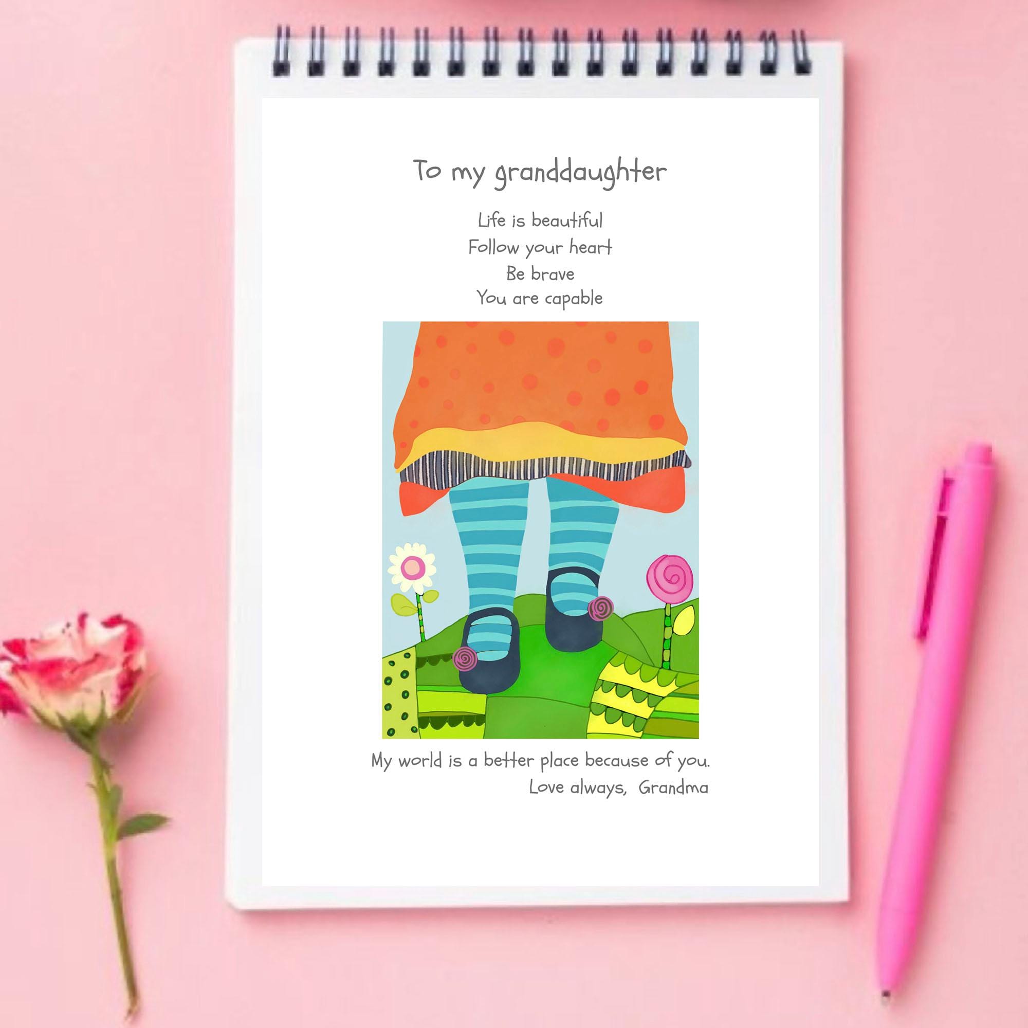 Letter to Granddaughter Gift From Grandma Granddaughter Birthday