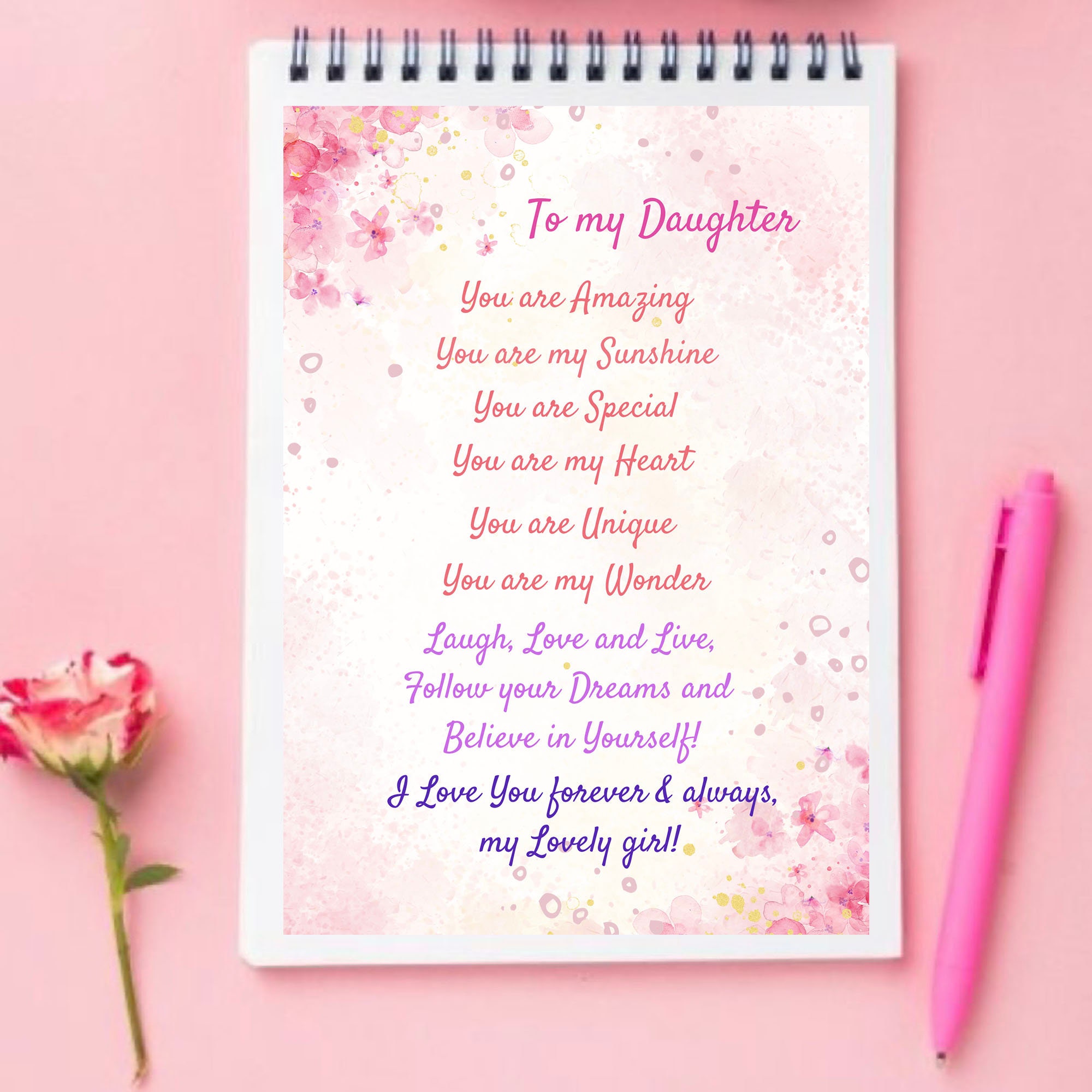 Special Poem Print for Daughter - to My Daughter I Love You - to My ...