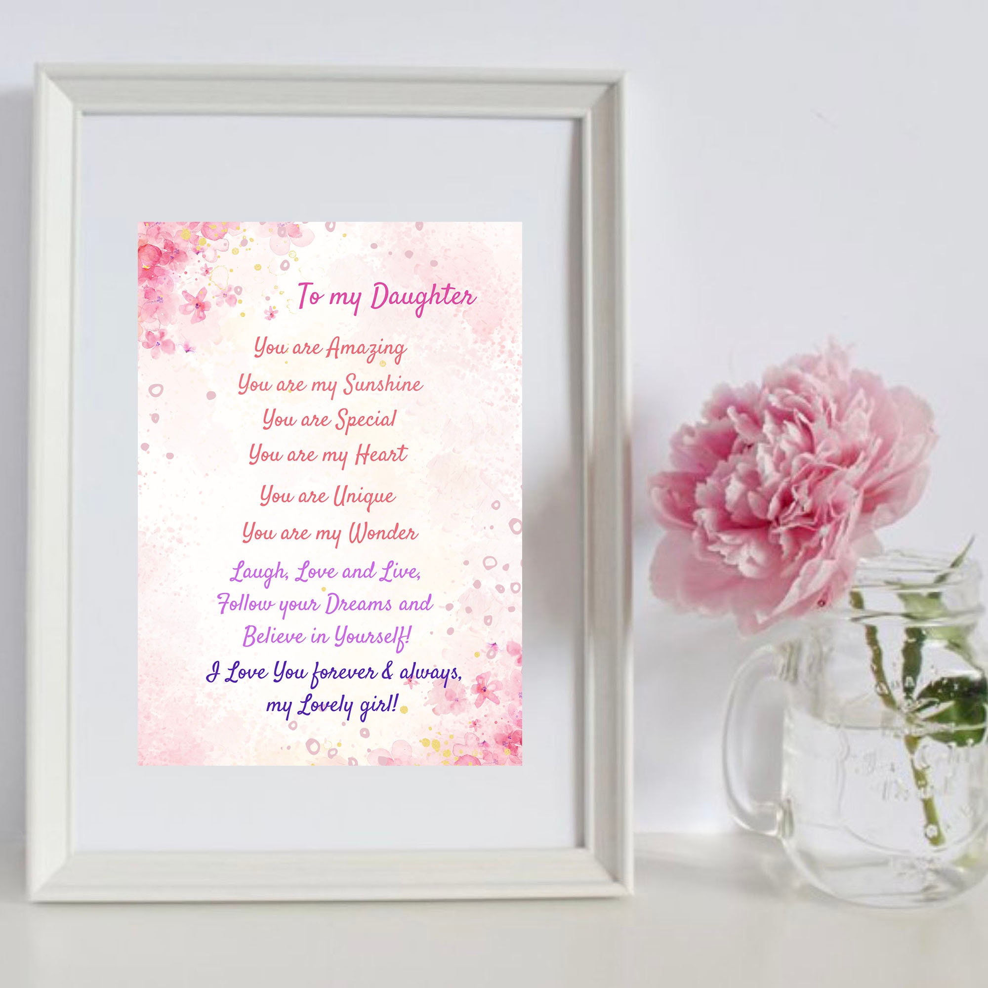 Special Poem Print for Daughter to My Daughter I Love You to My ...