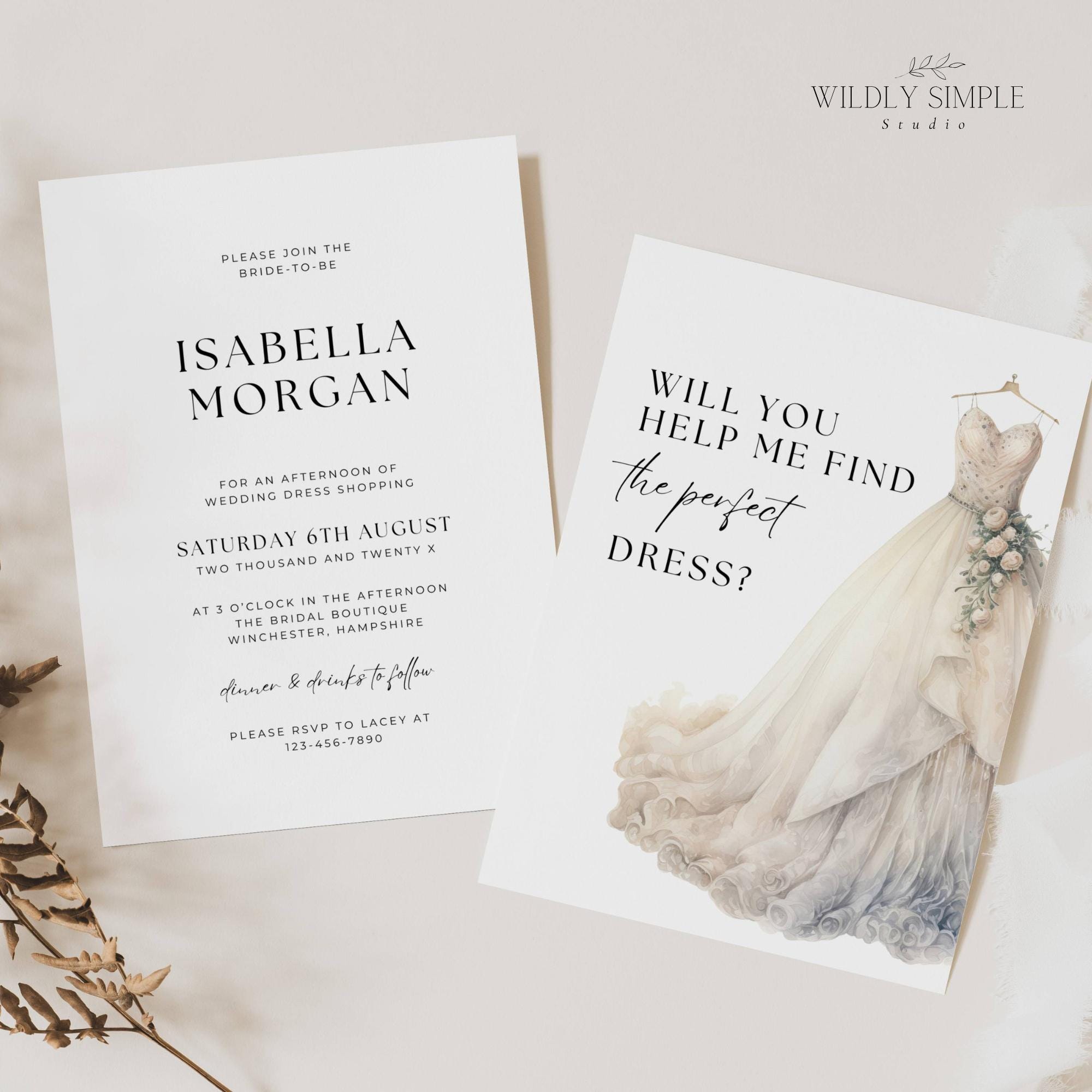 Wedding Dress Shopping Invite, Elegant Bridal Shower Party Invitation, Dress  Fitting Card, Editable With Canva, DIY Instant Download, WSS02 - Etsy, image size:2000x2000