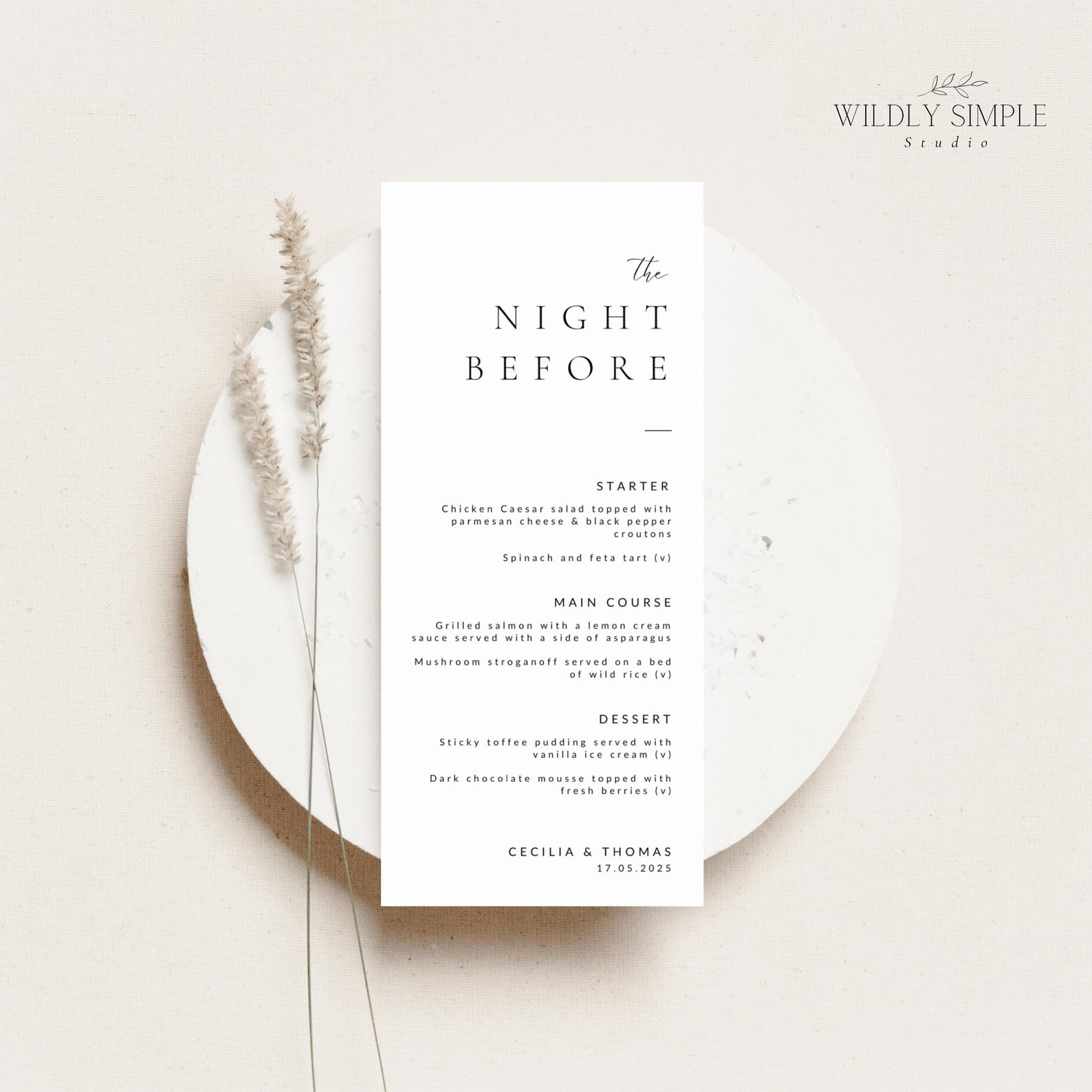 Image 7 for Rehearsal Dinner Menu Template