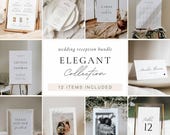Wedding Reception Bundle, Elegant On The Day Signage Suite, Editable Canva Template, Minimal Printable Signs Set, Instant Download, WSS04