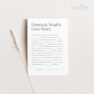 Wedding Love Story Game, Printable Reception Table Games, Fun Bridal Shower Activity, DIY ...