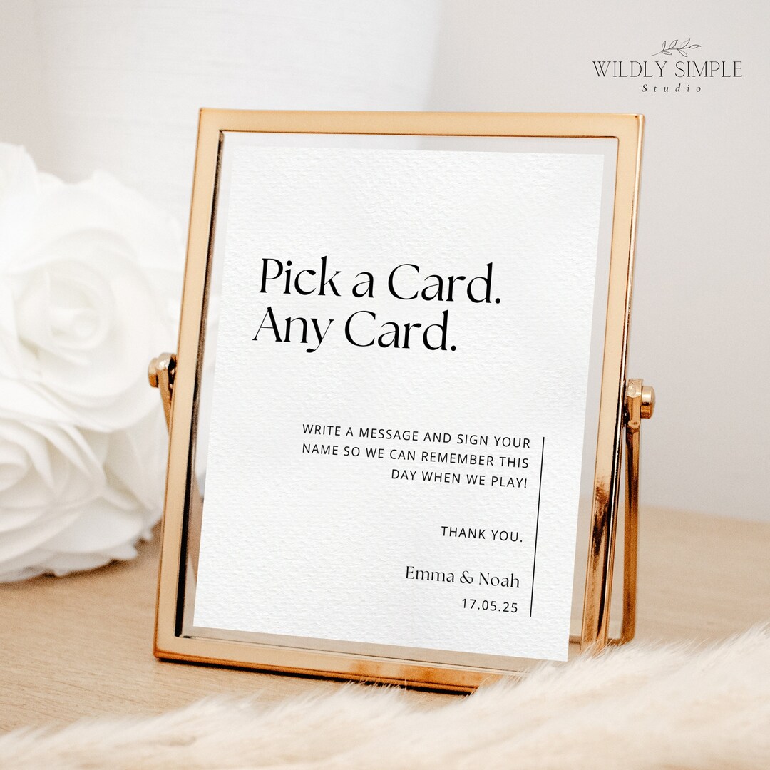 Playing Cards Wedding Guest Book Sign, Pick a Card Any Card, Unique ...