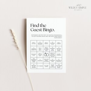 Find the Guest Bingo Wedding, Printable Table Games, Get to Know You, Shower Activity, DIY Editable Canva Template, Instant Download - WSS03
