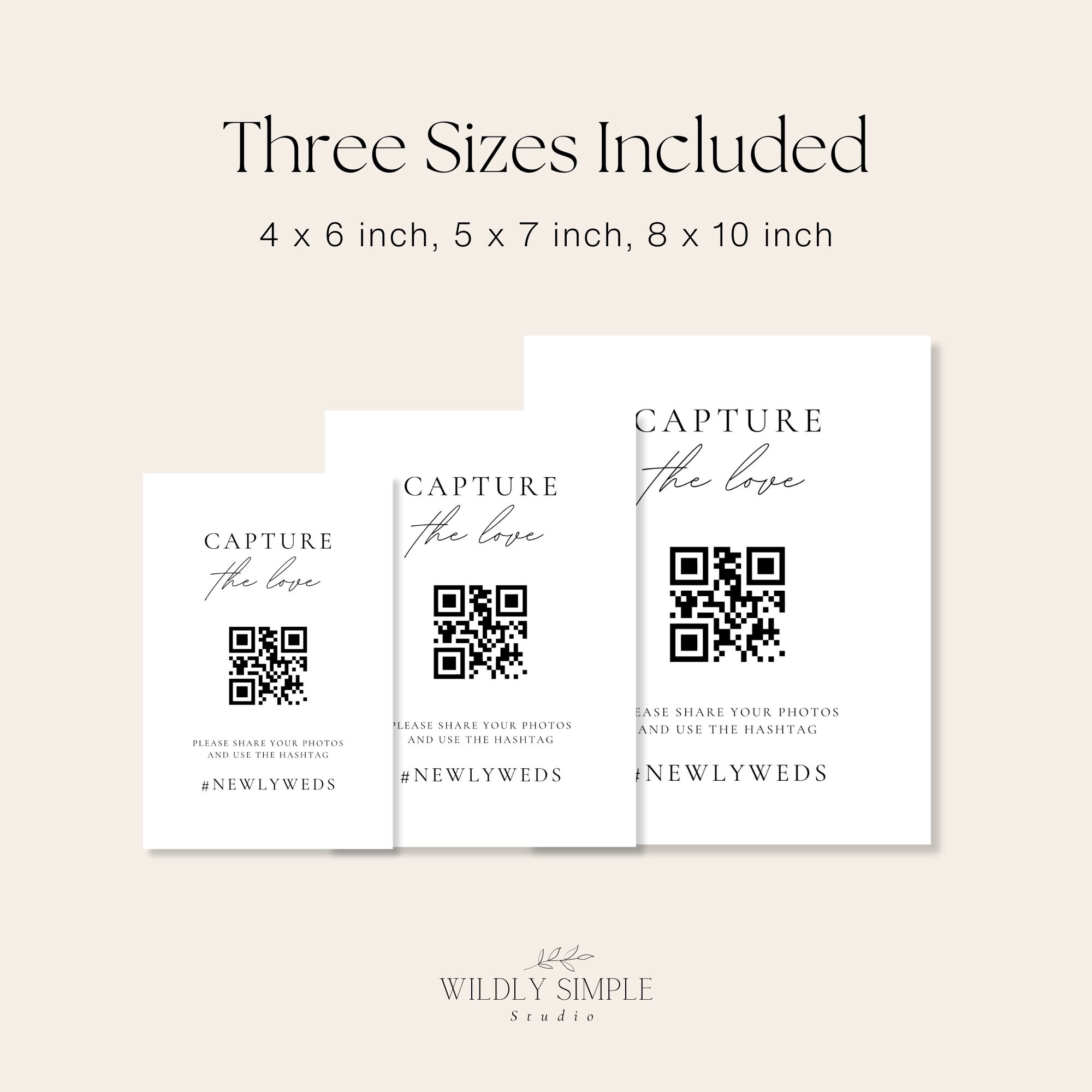 Capture the Love QR Code Sign, Elegant Share the Love Hashtag Sign ...