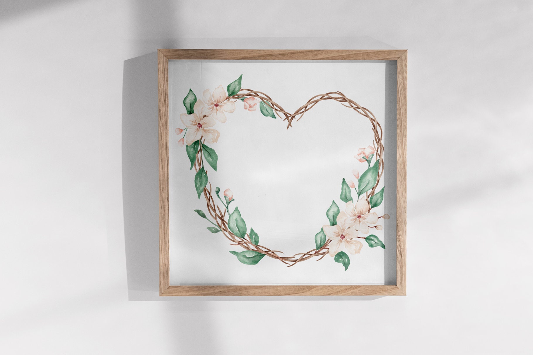 Wedding Floral Heart Wreath Clipart Png. Watercolor Wedding Card Invite ...
