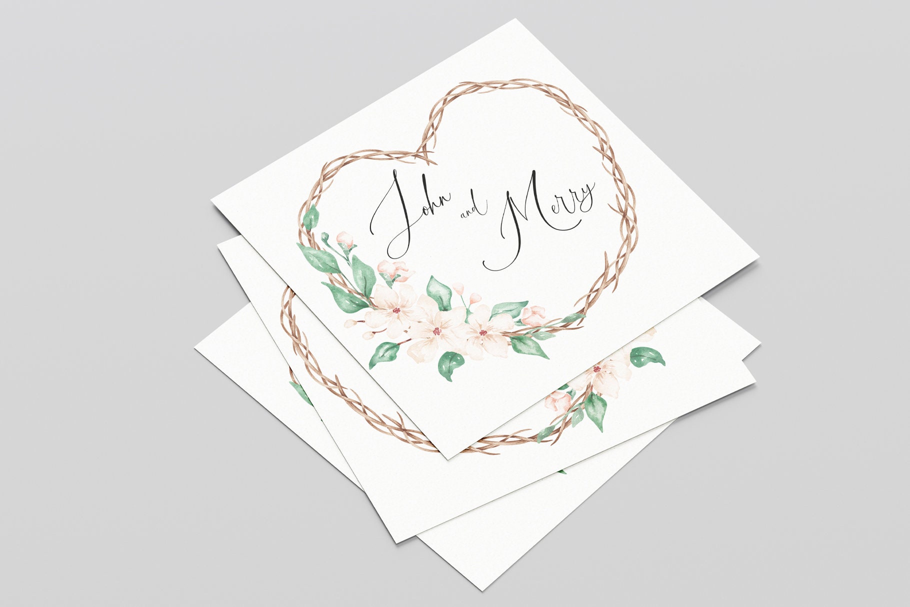 Wedding Floral Heart Wreath Clipart Png. Watercolor Wedding Card Invite ...