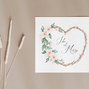 Wedding Floral Heart Wreath Clipart Png. Watercolor Wedding Card Invite ...