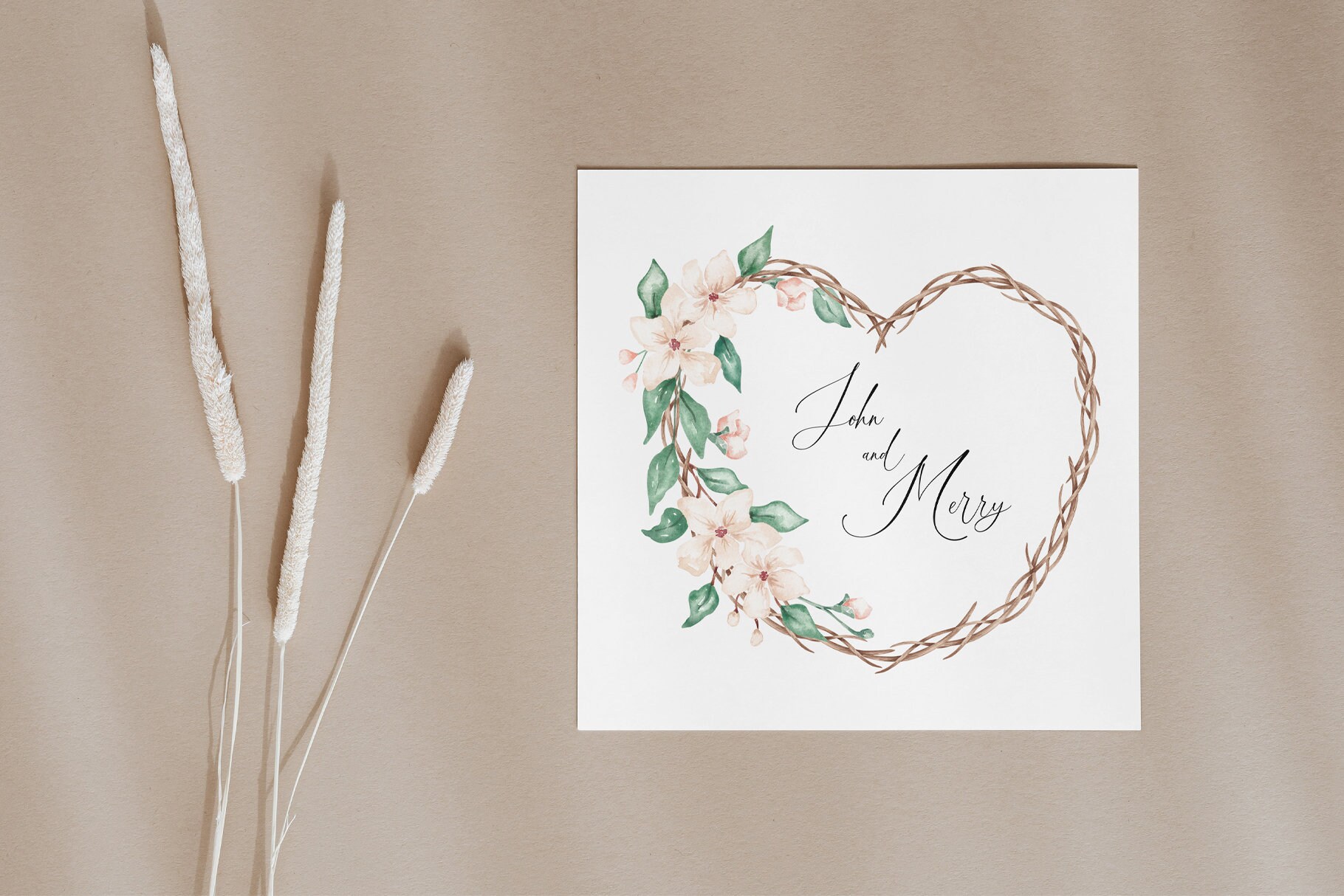 Wedding Floral Heart Wreath Clipart Png. Watercolor Wedding Card Invite ...