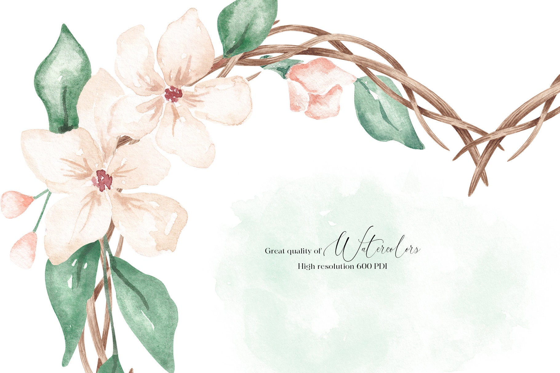 Wedding Floral Heart Wreath Clipart Png. Watercolor Wedding Card Invite ...