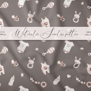 Patrón recién nacido Papel de tela digital Álbum de recortes de baby shower Acuarela niño repetir impresión Género fondo neutro Fondo de pantalla de guardería infantil