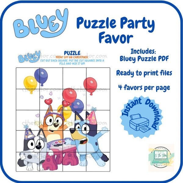 Bluey Puzzle Party Favor