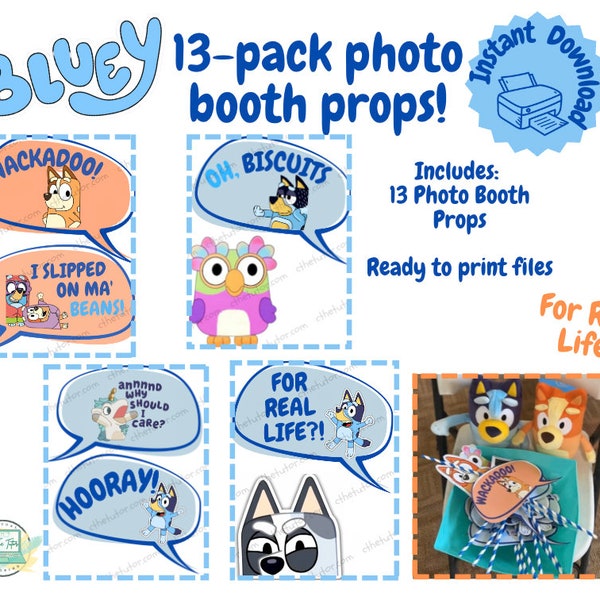 Bluey Photo Booth Props