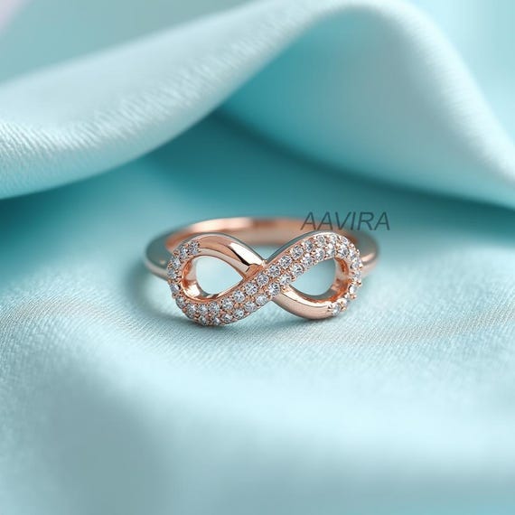 Anillo de infinito con diamantes brillantes Anillo delicado con