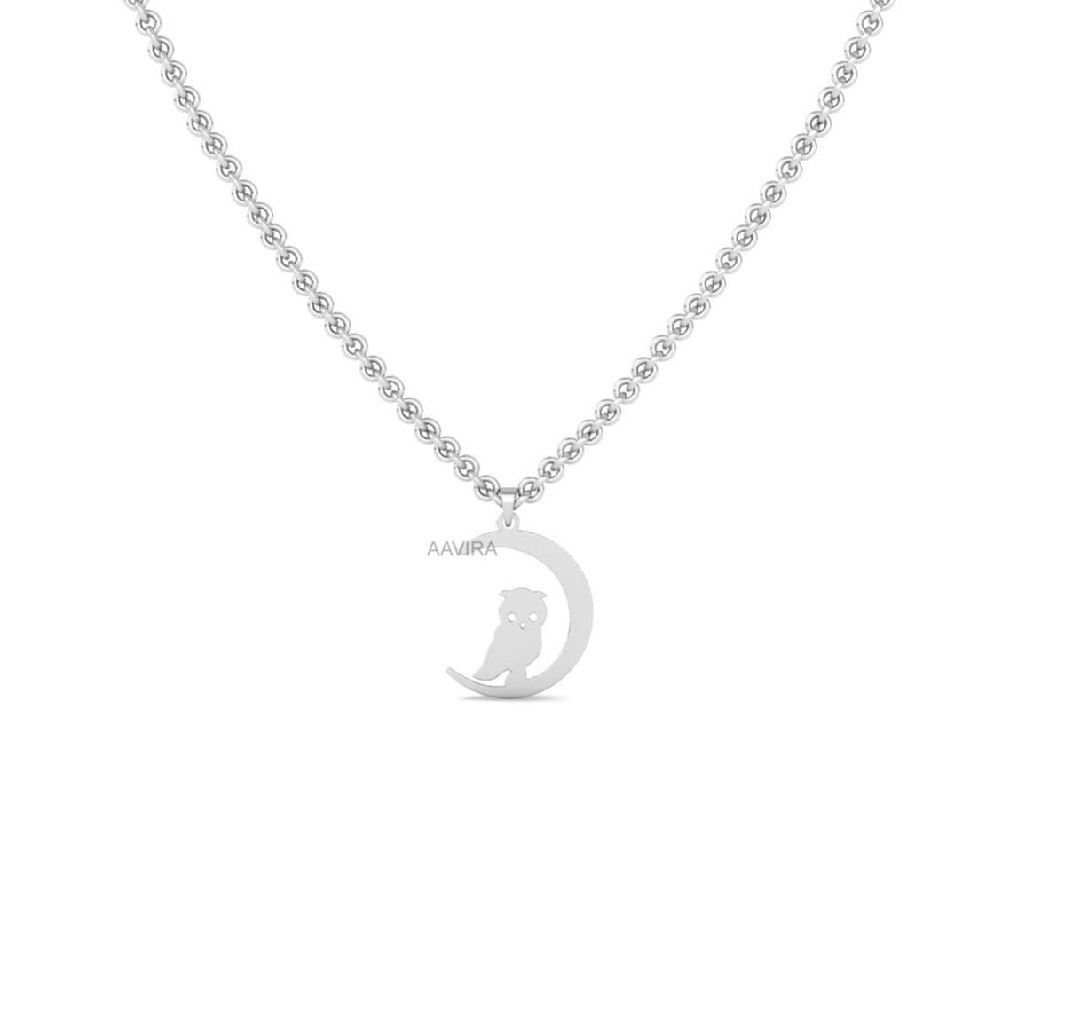 Minimalist Sterling Silver Owl Necklace: Protection Jewelry Gift